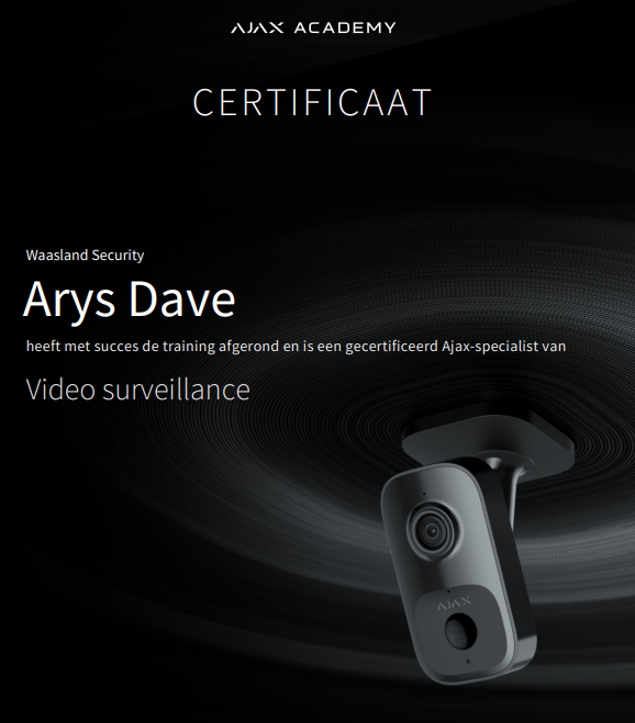 Waasland Security behaalt PRO-certificaat van Ajax Systems