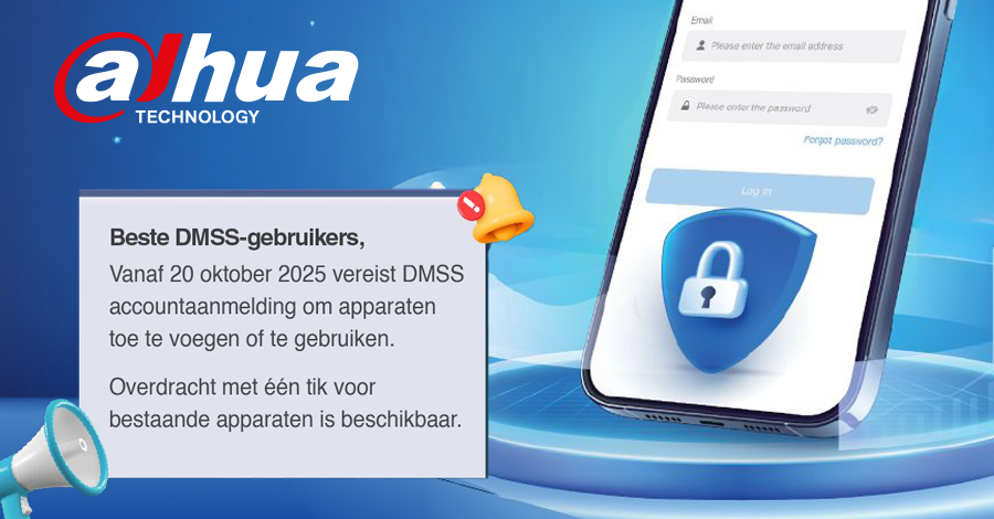 Accountregistratie Dahua DMSS app